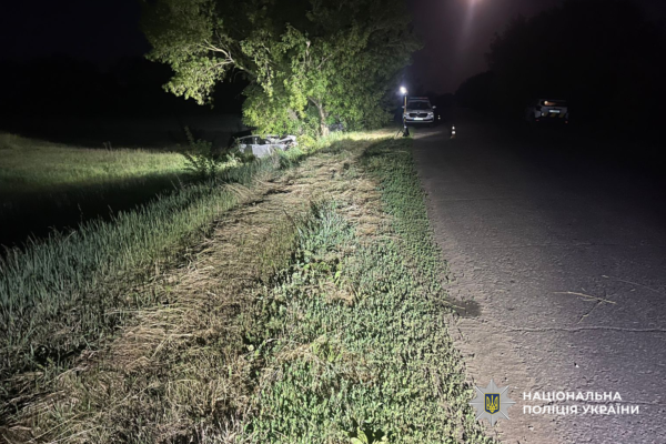 На Золотоніщині вночі Ford злетів у кювет і врізався в дерево: Двоє людей у лікарні (ФОТО)