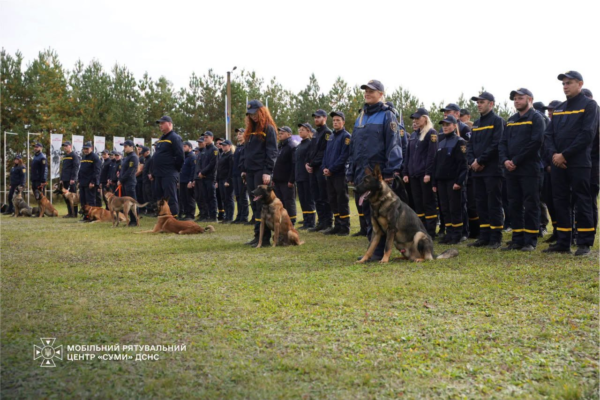 Черкаські рятувальники з собаками відпрацювали пошук людей під завалами та в лісі